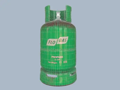 Gas Cylinder Teal Low-poly 3D model