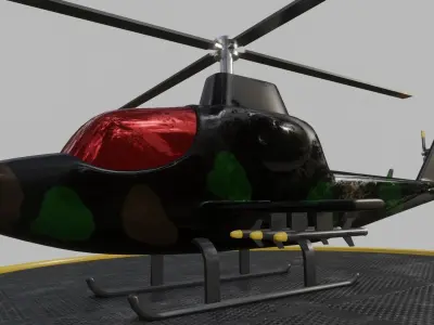 Low Poly Helicopter bike rack hanging 3D model