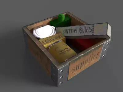 Supply Food Box stylized Low-poly 3D model