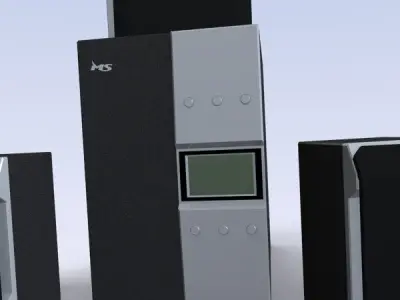 Ms industrial speaker system asset Free low-poly 3D model