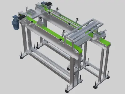 Product separation conveyor line 3D model