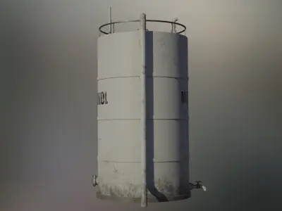 Industrial methanol storage tank 3D model