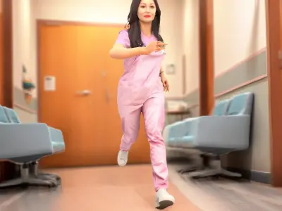 Lilac Scrubs Professional model pack Low-poly 3D model