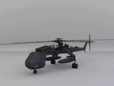 Sikorsky CH-54 Tarhe Low-poly 3D model