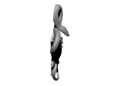 Highdetailed pendant with snake Poisonous Rose 3D print model