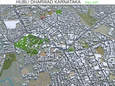 Hubli Dharwad Karnataka 20km AI Low-poly 3D model