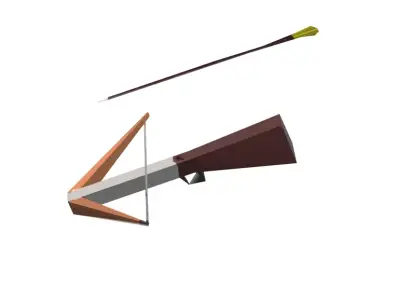 crossbow an arrow to hunt or kill Free low-poly 3D model