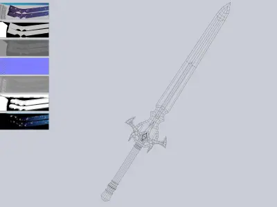 Astral blade Low-poly 3D model