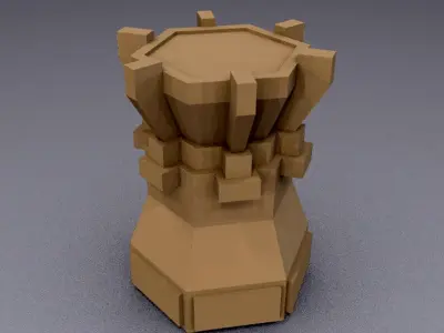 3D Ancient Pedestal Statue Sculpture Base 3D model Low-poly 3D model