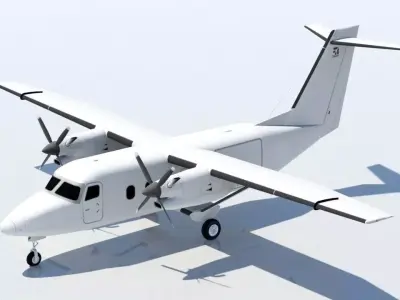 Utility Turboprop C408 Low Poly Static Low-poly 3D model