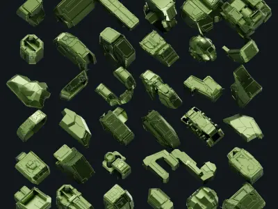 150 HARD-SURFACE KITBASH VOL 02 3D model