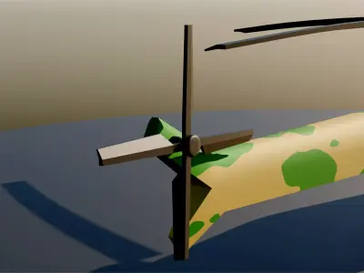 Free Low Poly Military Helicopter 3D Model Free low-poly 3D model