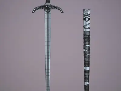 SwordKnight two swords 3D model