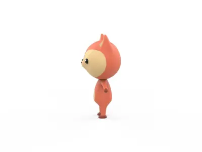 Stylized Character 001 Wolf Low-poly 3D model