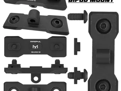 Magpul MLOK Bipod Mount PBR  Low-poly 3D model