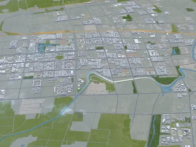 Hengshui Hebei China 25km Free low-poly 3D model