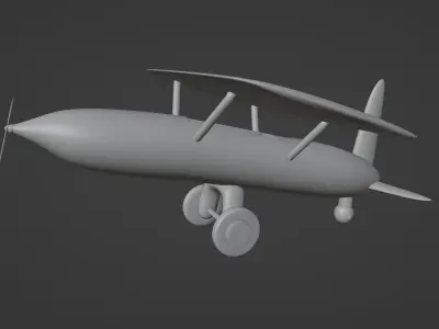 Wooden toy plane 3D model purchase