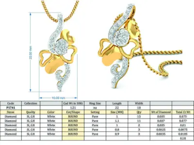 Heart Women Pendant 3dm STL FBX OBJ Render Details 3D print model
