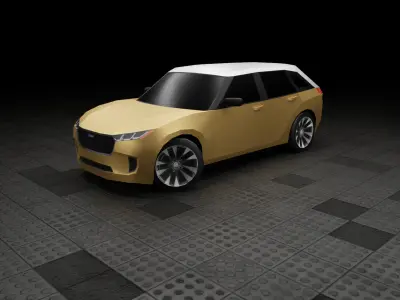 Low Poly Modern Generic Full-Sized Sedan Low-poly 3D model