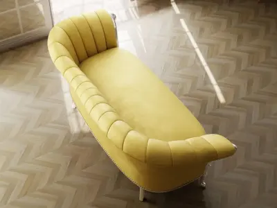 Furniture Sofa Chaise Lounge Low-poly 3D model