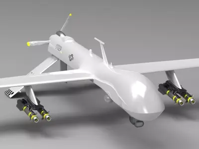 MQ-1 Predator UAV Free low-poly 3D model