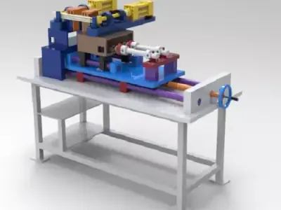 90 degree tube bending Machine Low-poly 3D model
