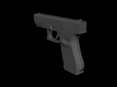 Glock 21 3D model low-poly and high-poly  Low-poly 3D model
