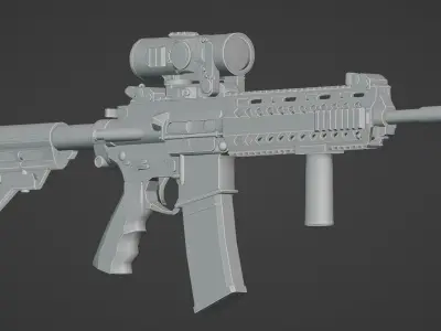 Turkish MKEK MPT Infantry Rifle Pack with ASELSAN A950 Low-poly 3D model