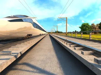 high-speed railway 3D model