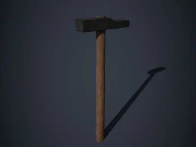 Old hammer and new hammers texture Low-poly 3D model