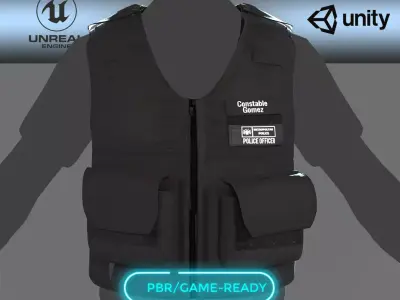 Stab Resistant Body Armour 3D Model - Metropolis London Office  Low-poly 3D model