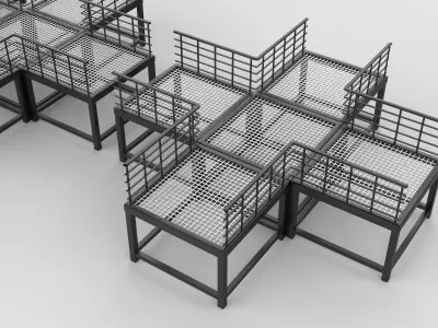 industrial Modular catwalk 3D model