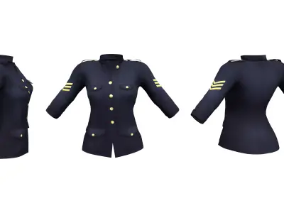 Ladies Military Jacket Low-poly 3D model