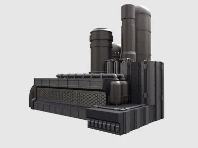 MUDDD metal structure with pipes and pipes Free 3D model