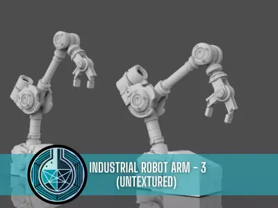 Industrial Robot Arm - 3-Untextured  3D model