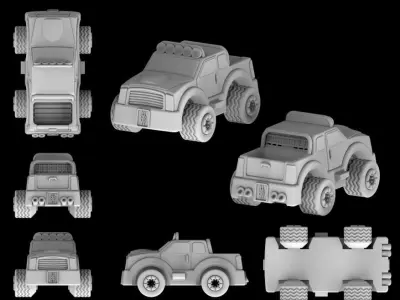 3D Printable Heavy Pick-UP - Supportless 3D print model purchase