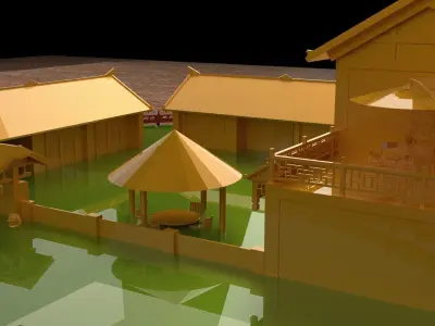 Chinese ancient house  3D model purchase