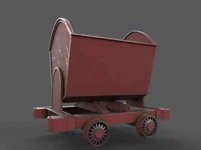 Mine Wagon Low-poly 3D model