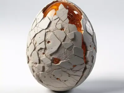 Mystic Cracked Stone Egg 3D model