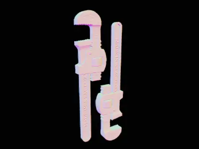 Old Stillson Pipe Wrench Low-poly 3D model