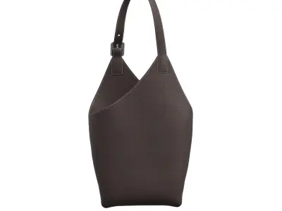 Dark brown Leather Hobo Bag 3D model