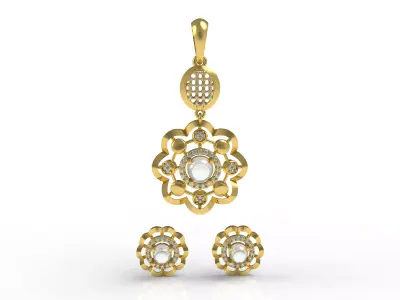 Diamond Pendant Set 10 3D print model