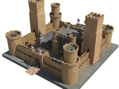 castle of the crusades Low-poly 3D model