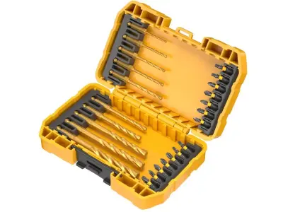 DeWalt Impact Drill and Bit Set Low-poly 3D model
