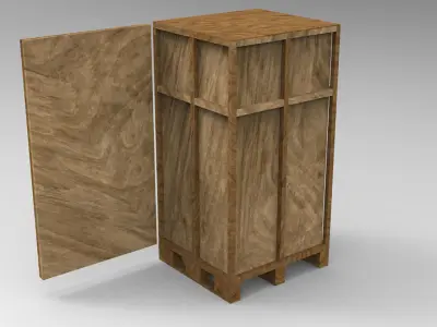 Stylized Wooden Shipping Crate Low-poly 3D model