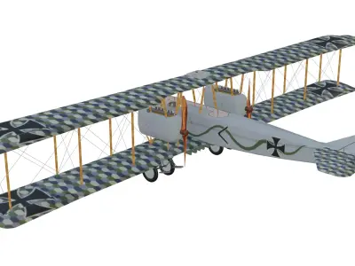 Gotha GV Historic Bomber Low-poly 3D model