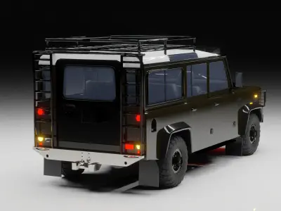 Custom Off-Road 4x4 SUV - Rigged Game Ready Vehicle Low-poly 3D model