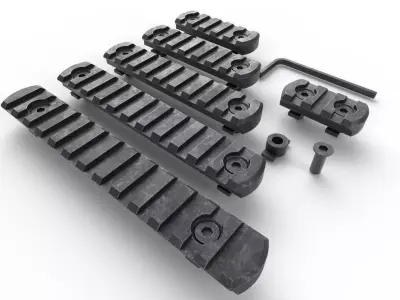 Gun Part1 Rail Section Accessories Low-poly 3D model