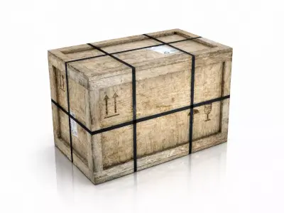wooden crate PBR 4K Low-poly 3D model 11