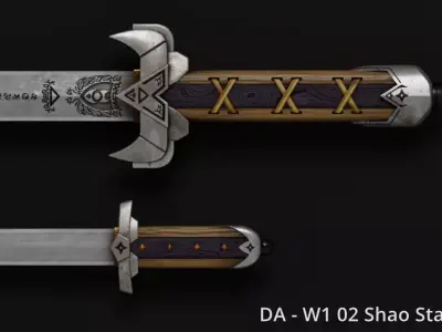 DA W1 02 Shao Stalker - Sword and Dagger with Sheath Low-poly 3D model